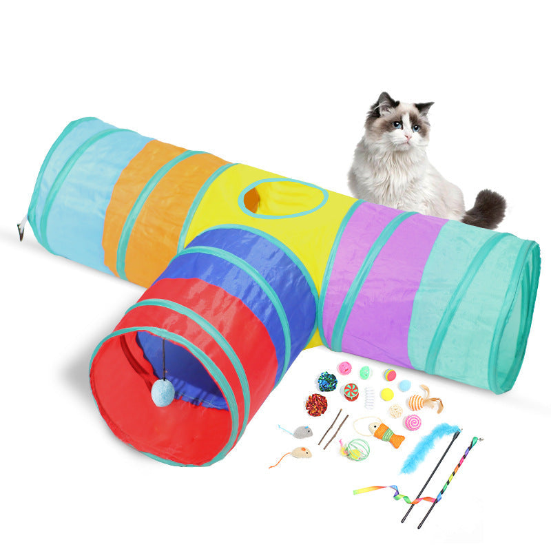 Unleash the Fun with Our Foldable Pet Tunnel Climbing Path Toys!